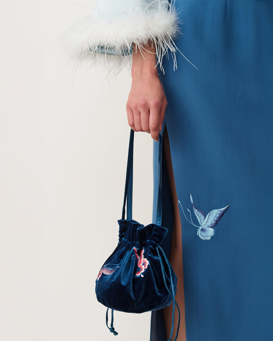 Butterfly Embroidered Mini Purse