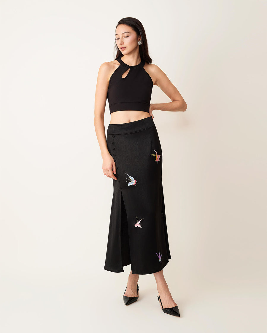 Chinese Knot Button Halter Sport Bra