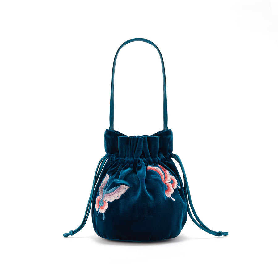 Butterfly Embroidered Mini Purse