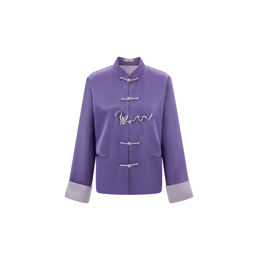 Serpent Knot Cuff Jacket Purple