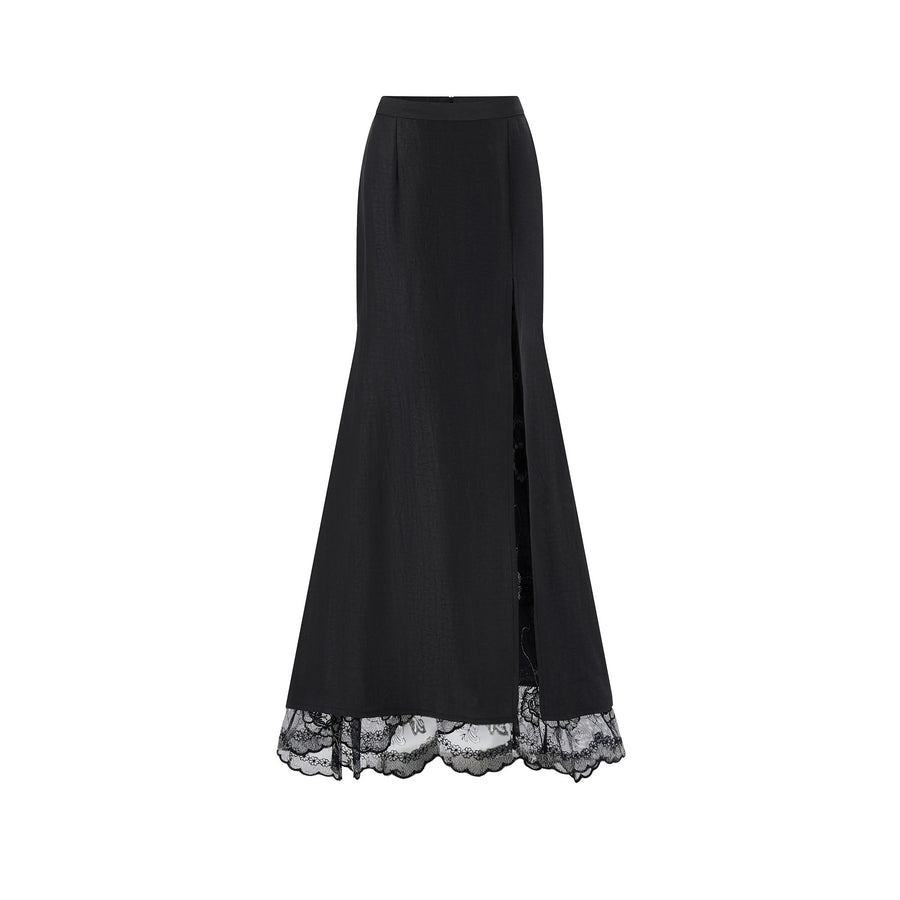 Lace Xiangyun Silk Midi Skirt