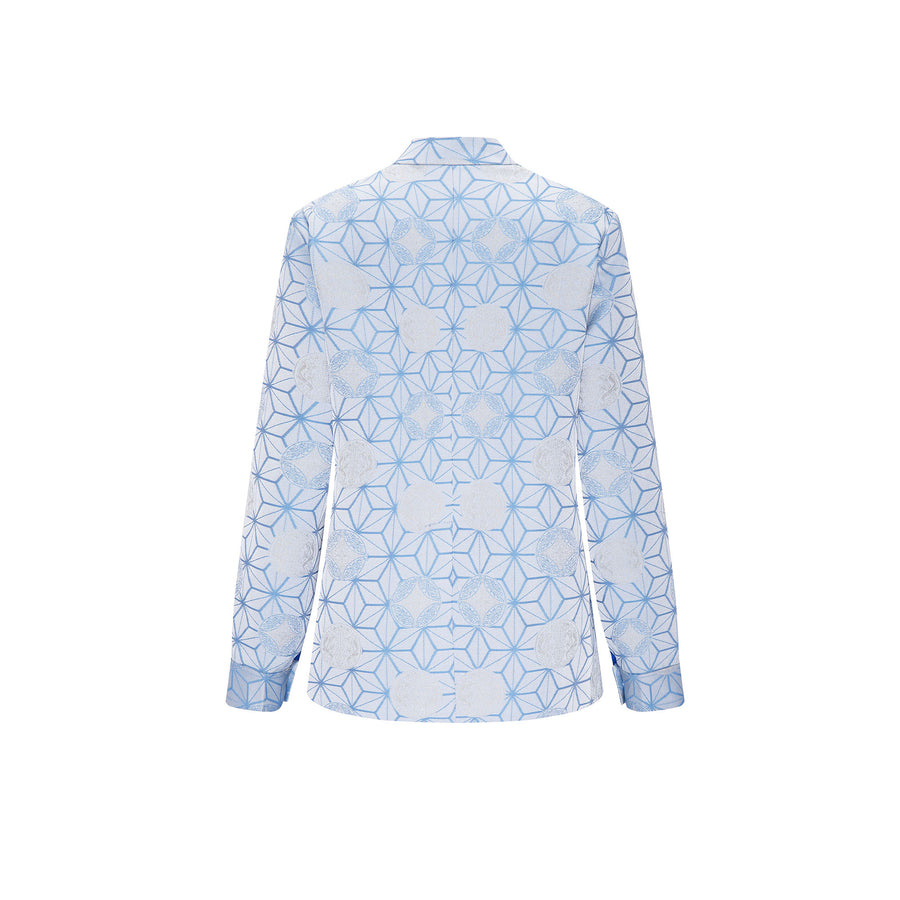 Dragon Slant Cut Flower Button Jacket