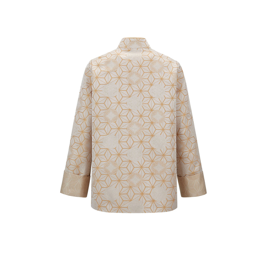 Dragon Straight Cut Flower Button Jacket