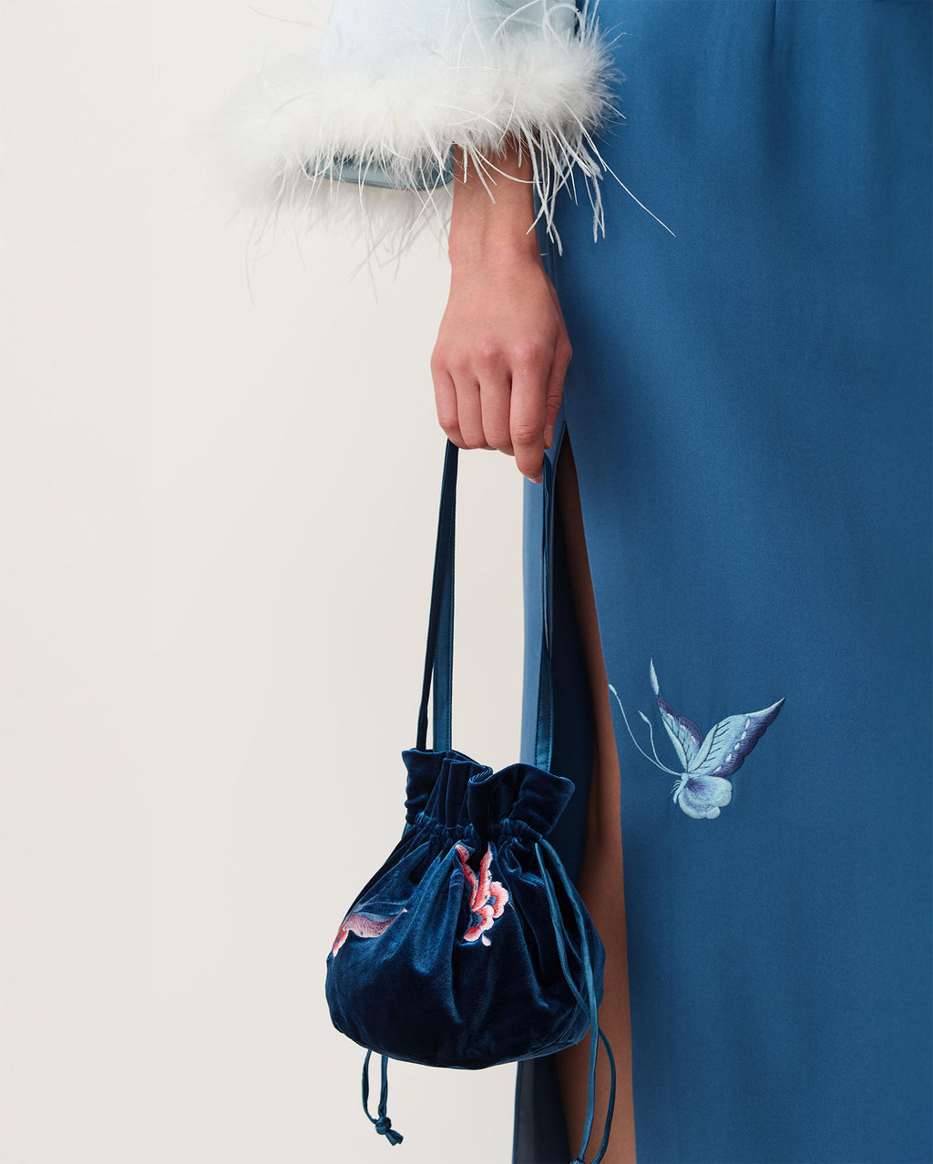 Butterfly Embroidered Mini Purse