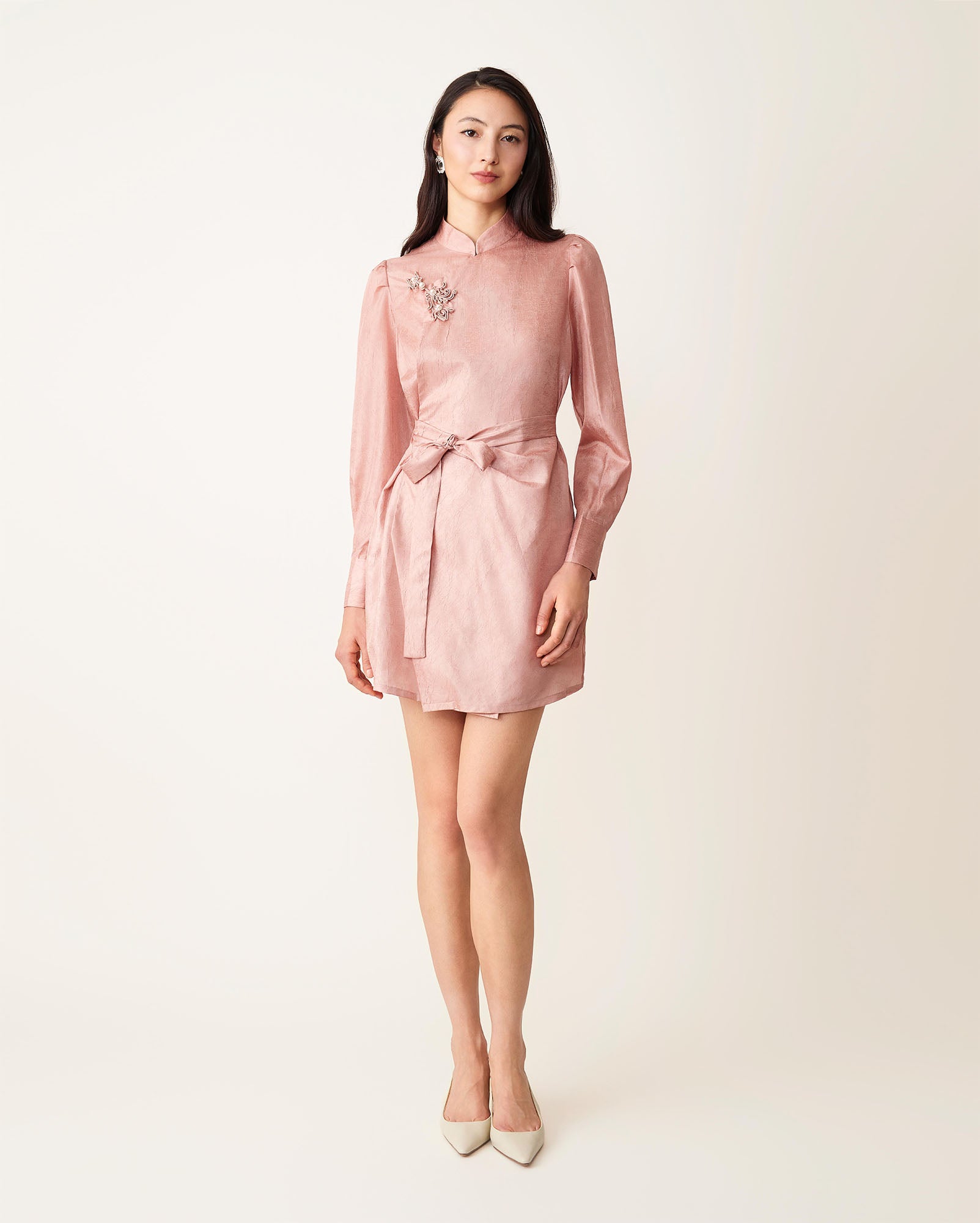 Leaf Button Strap Dress