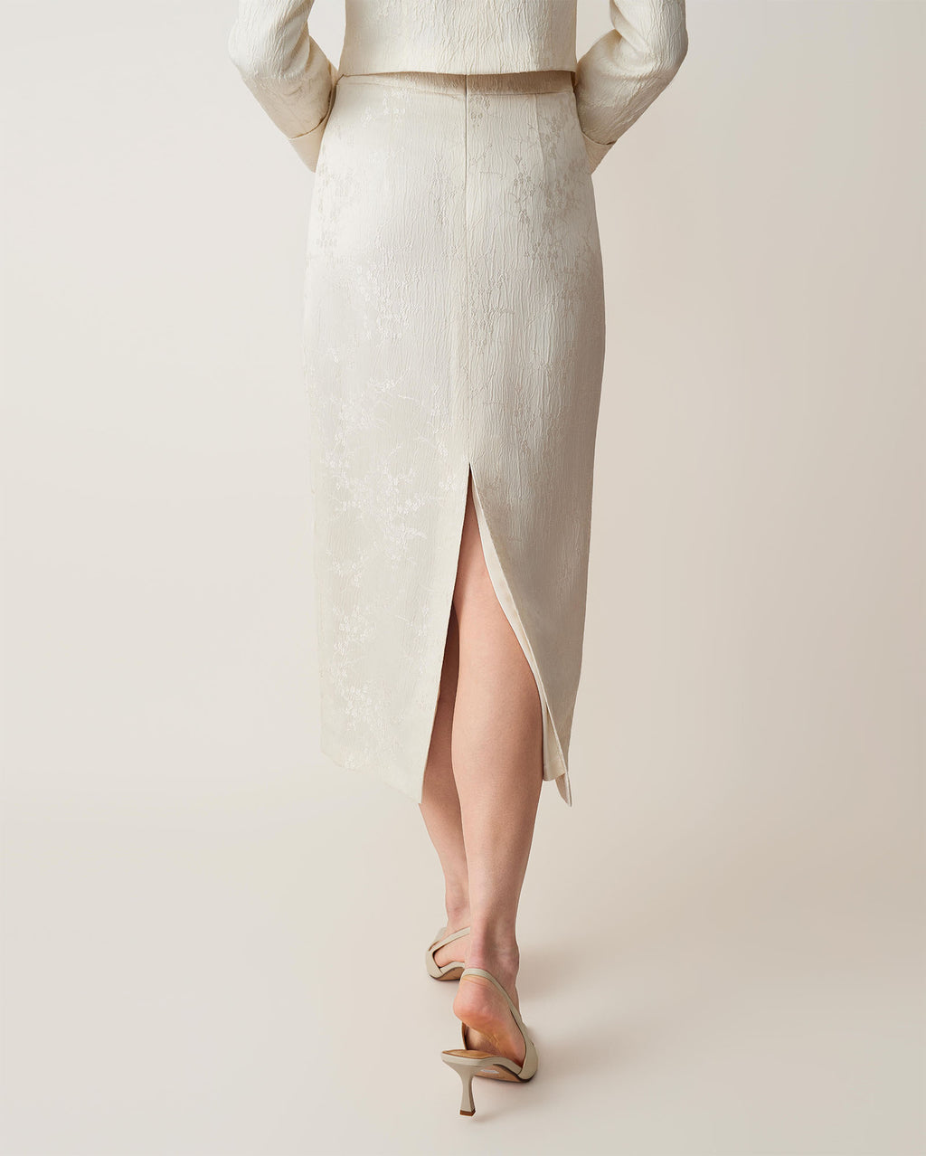 Midi Pencil Skirt with Back Slit