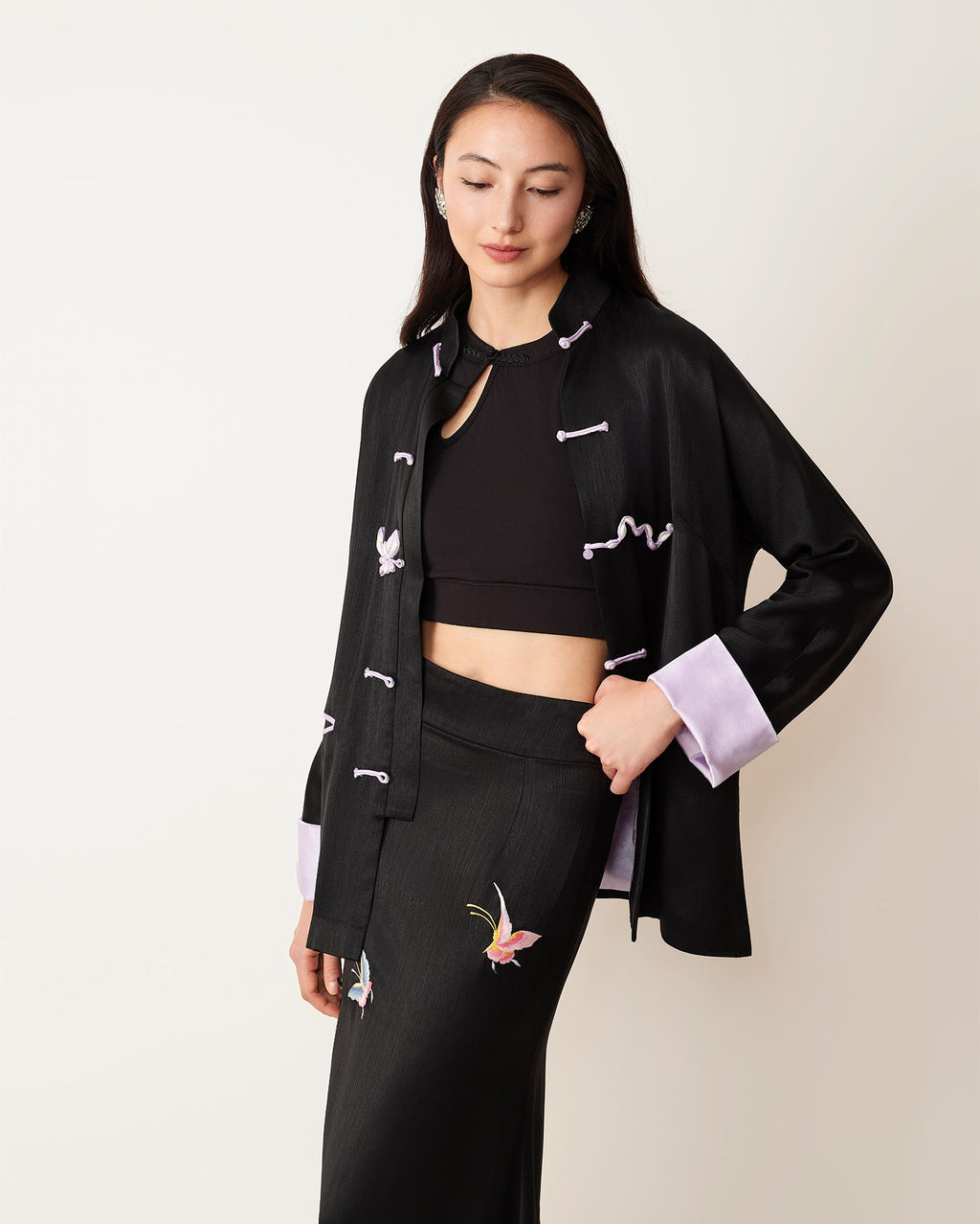 Serpent Knot Cuff Jacket Black