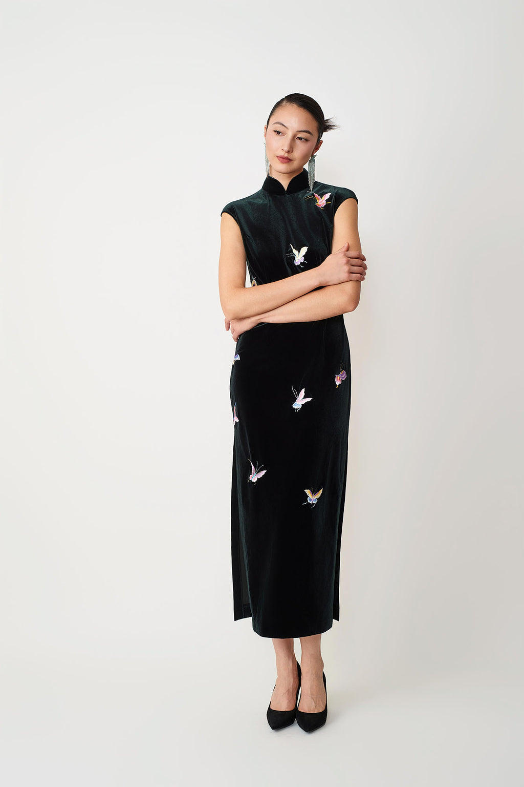 Butterfly Embroidered Modern Qipao