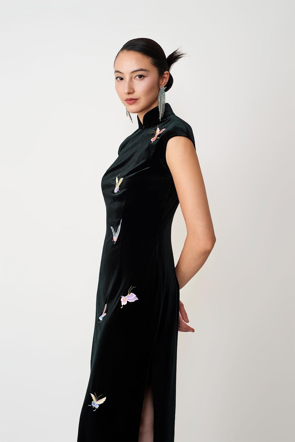 Butterfly Embroidered Modern Qipao
