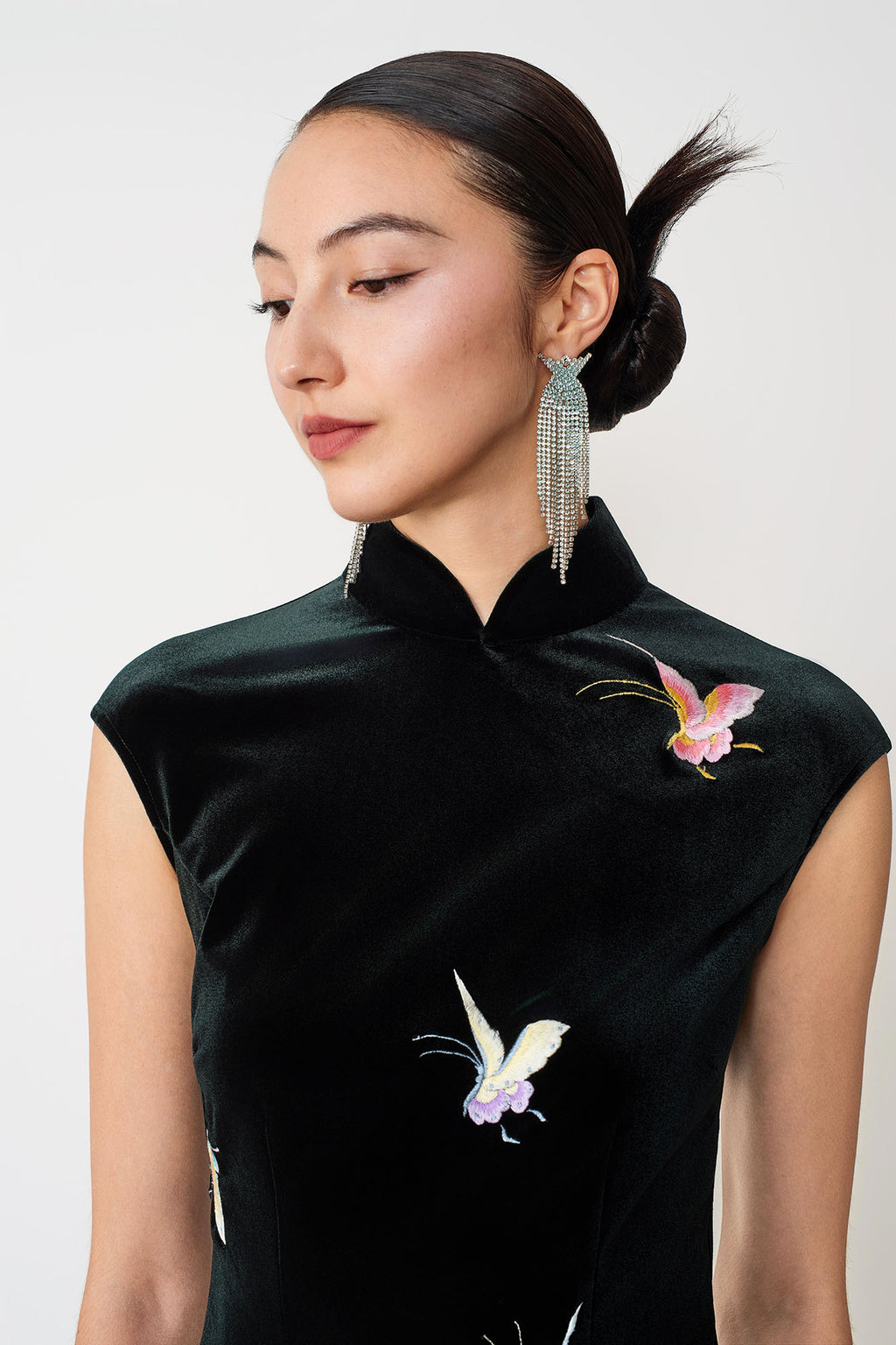 Butterfly Embroidered Modern Qipao