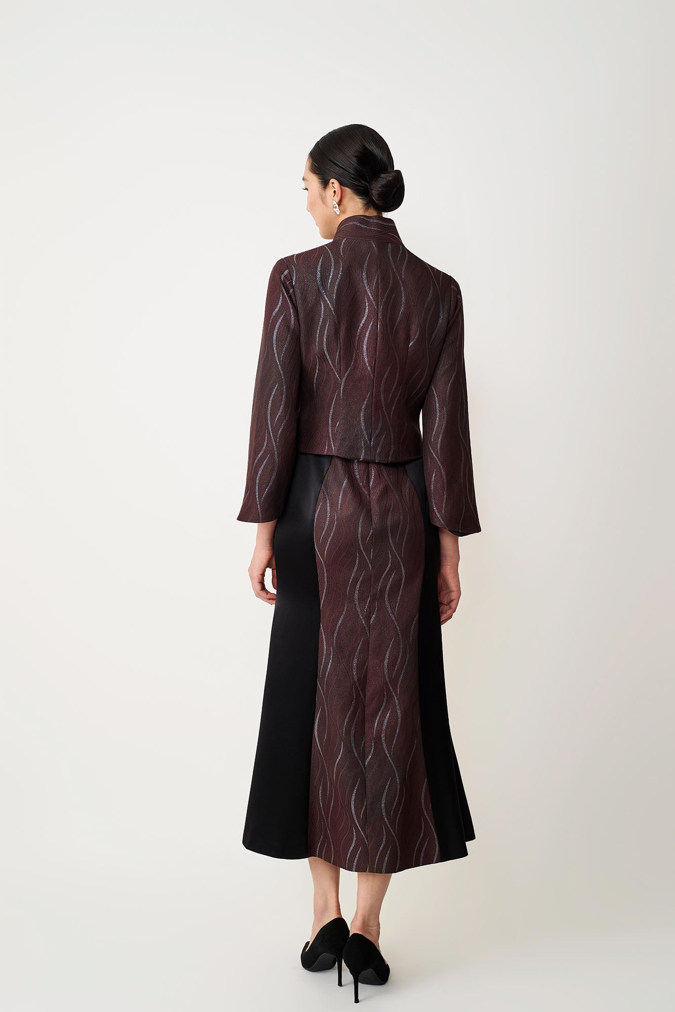 Snake & Orchid Embroidered Jacket Mocha