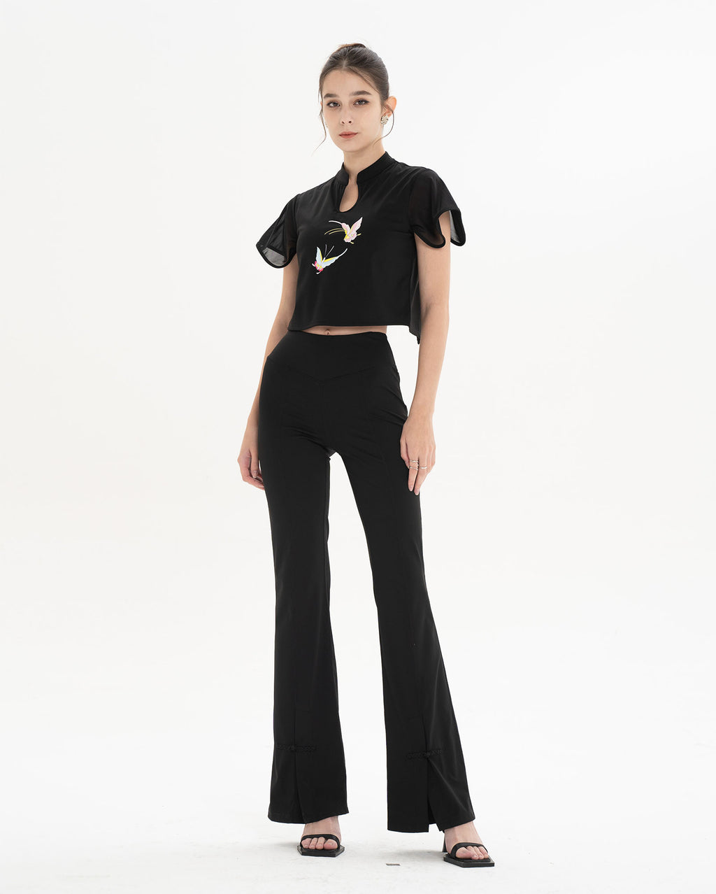 Twin-Butterfly Backless T-Shirt