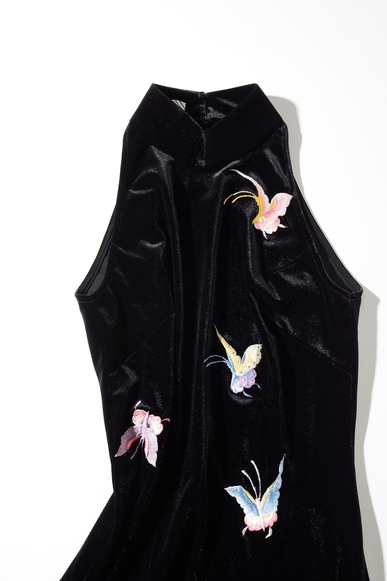 Butterfly Embroidered Halter-Neck Modern Qipao