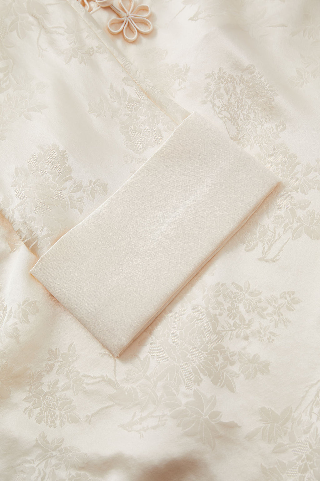 Flower Button Ribbon Blouse Lemon & Pearl