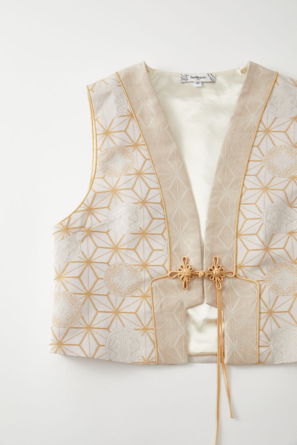 Dragon Flower Button Short Vest