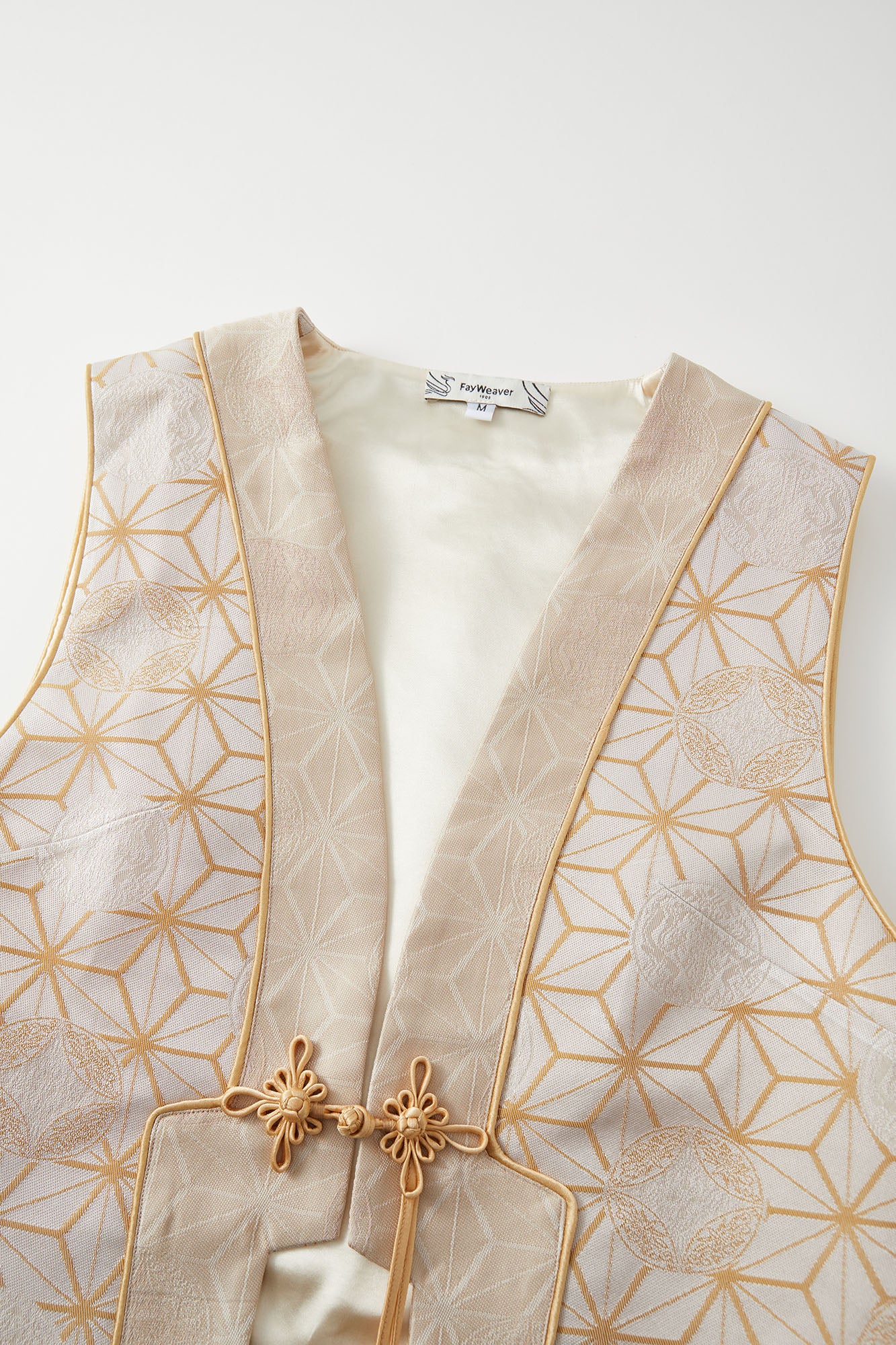 Dragon Flower Button Short Vest