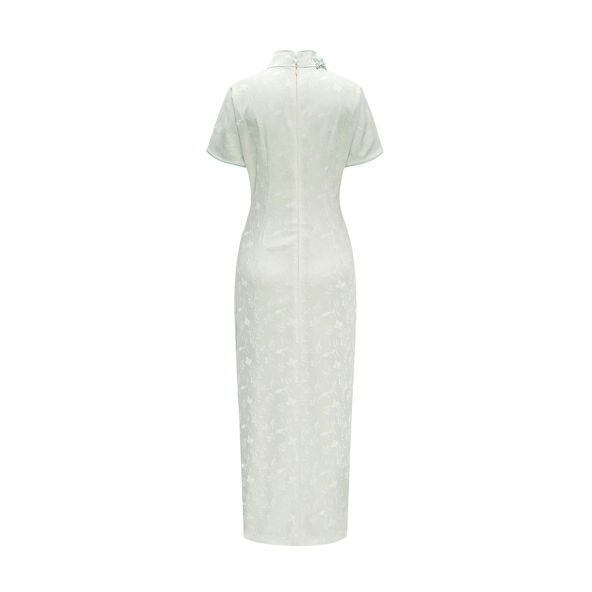 Loose Sleeve Floral-Collar Qipao