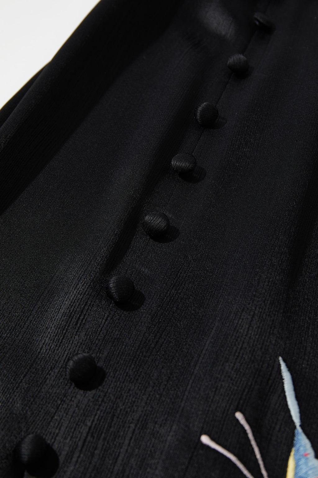 Colored Butterfly Embroidered Fishtail Skirt Black