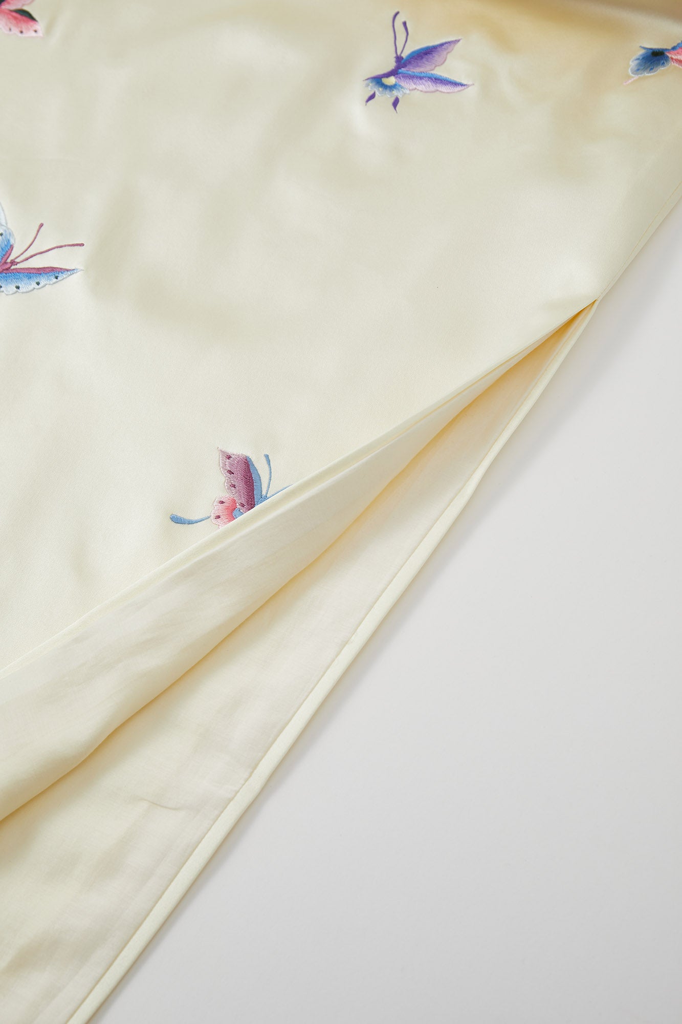 Butterfly Embroidered Modern Qipao Cream