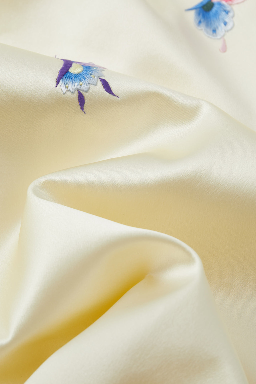 Butterfly Embroidered Modern Qipao Cream