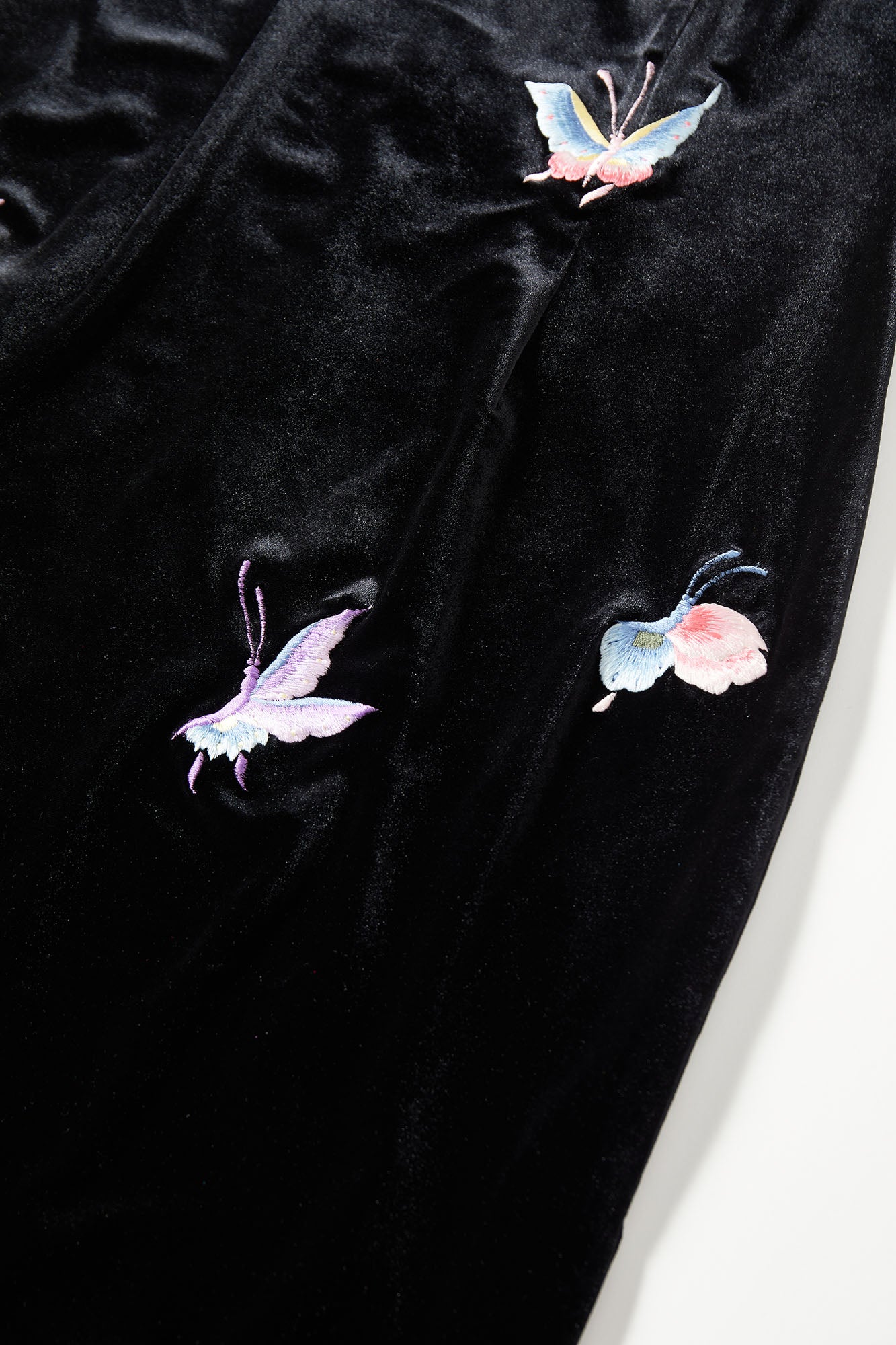 Butterfly Embroidered Modern Qipao Black
