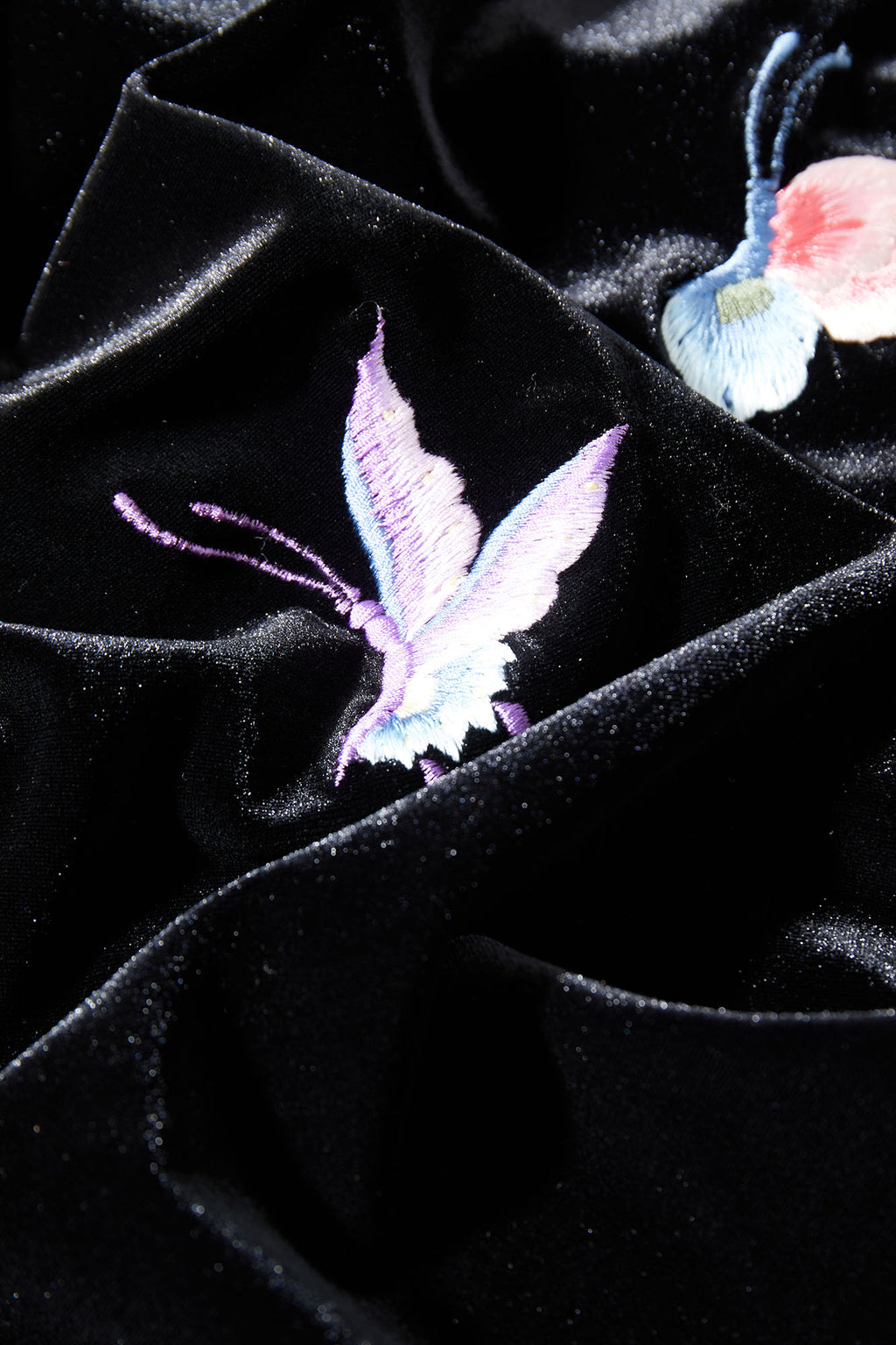 Butterfly Embroidered Modern Qipao Black