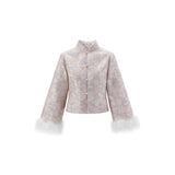 Landscape Patterned Short Jacket Pink