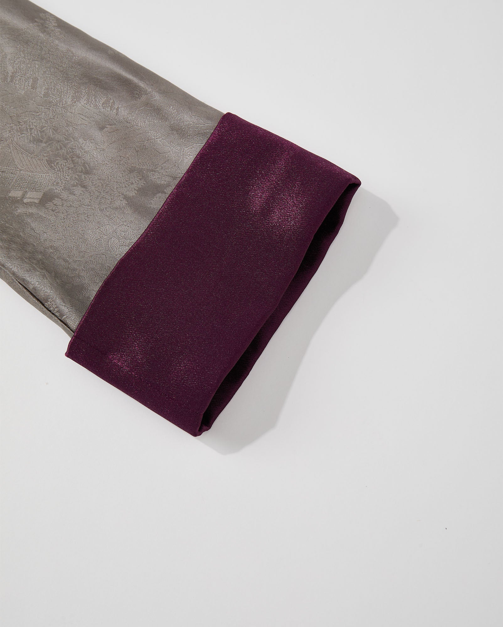 Flower Button Ribbon Blouse Gray