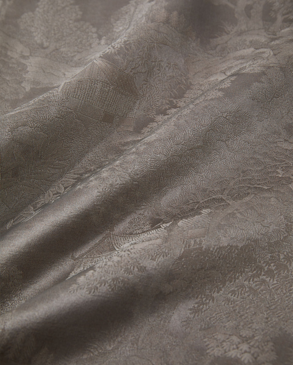 Flower Button Ribbon Blouse Gray