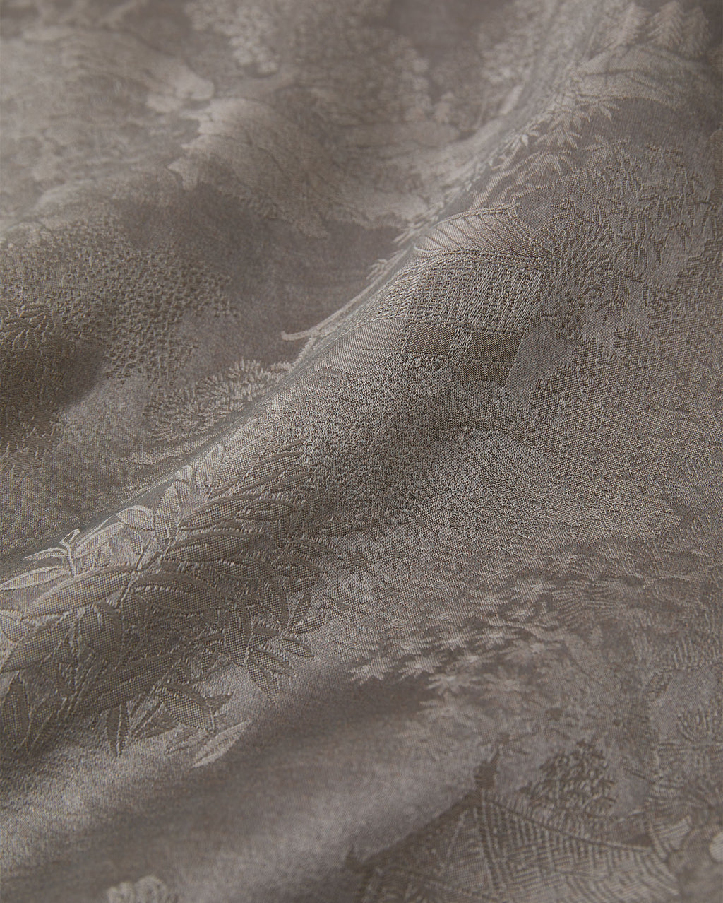 Flower Button Ribbon Blouse Gray