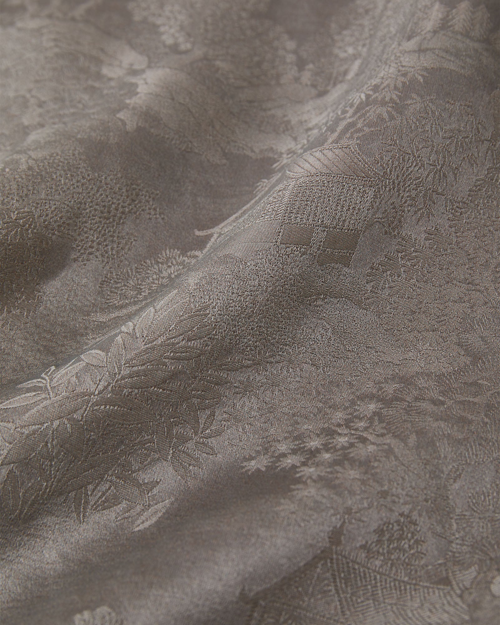 Flower Button Ribbon Blouse Gray