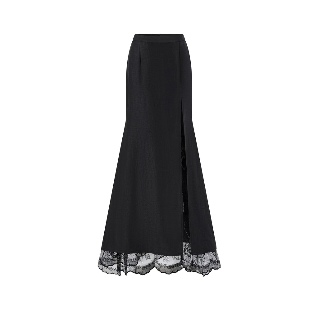Lace Xiangyun Silk Midi Skirt
