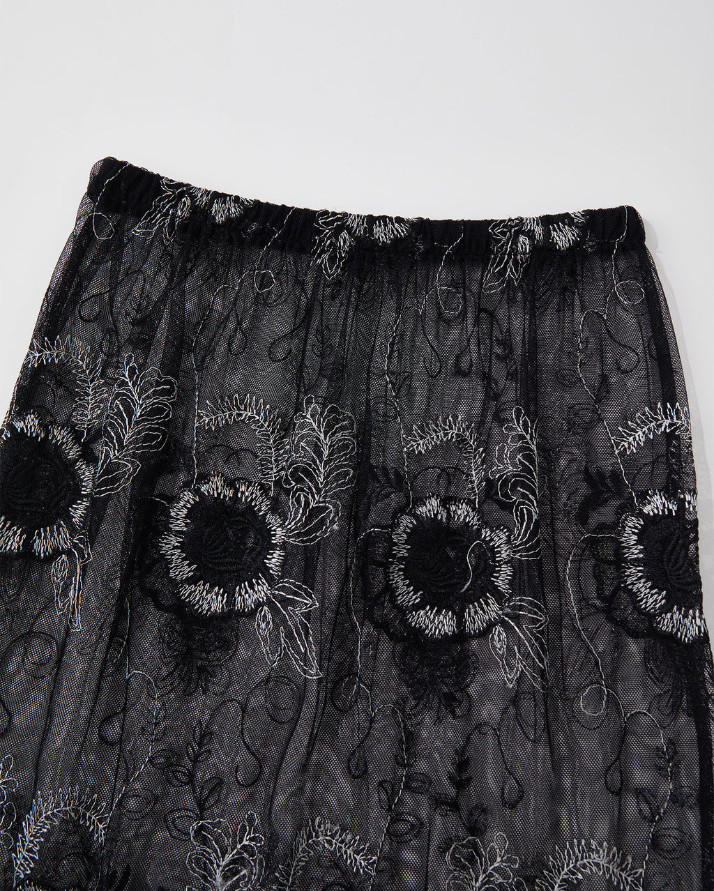 Lace Xiangyun Silk Midi Skirt