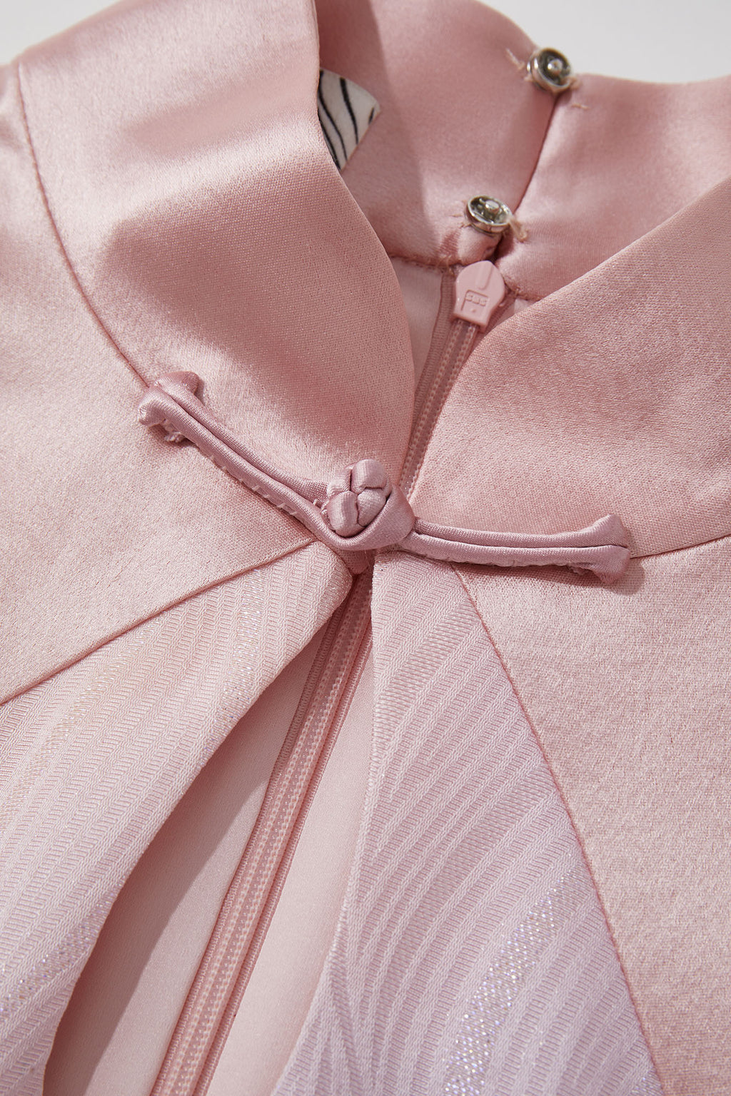 Snake & Orchid Embroidered Qipao Pink