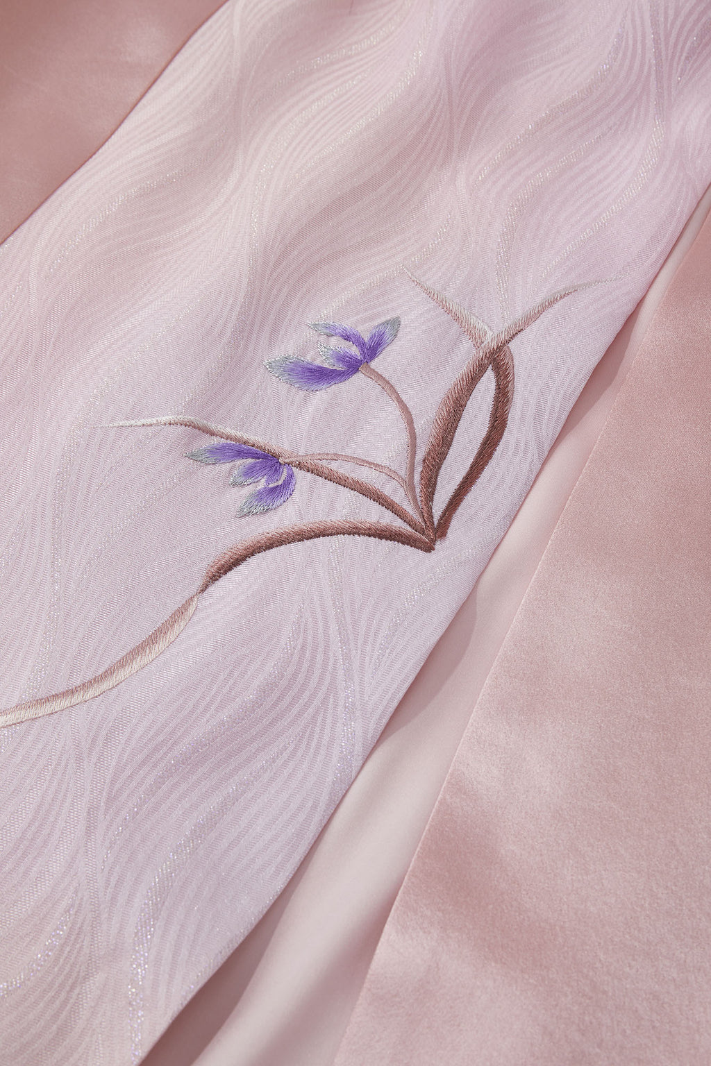 Snake & Orchid Embroidered Qipao Pink