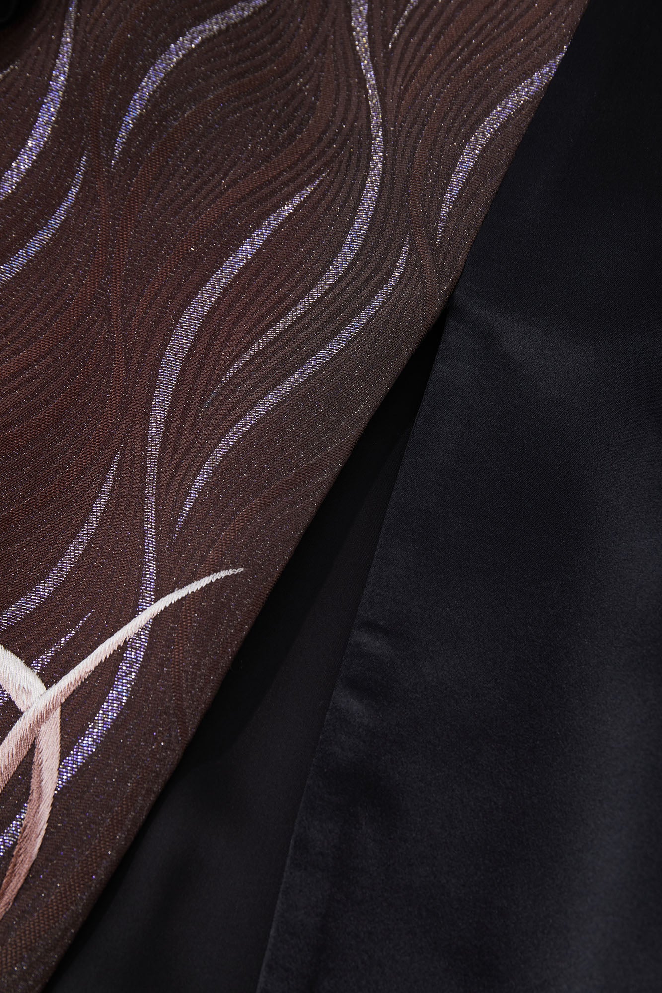 Snake & Orchid Embroidered Qipao Mocha