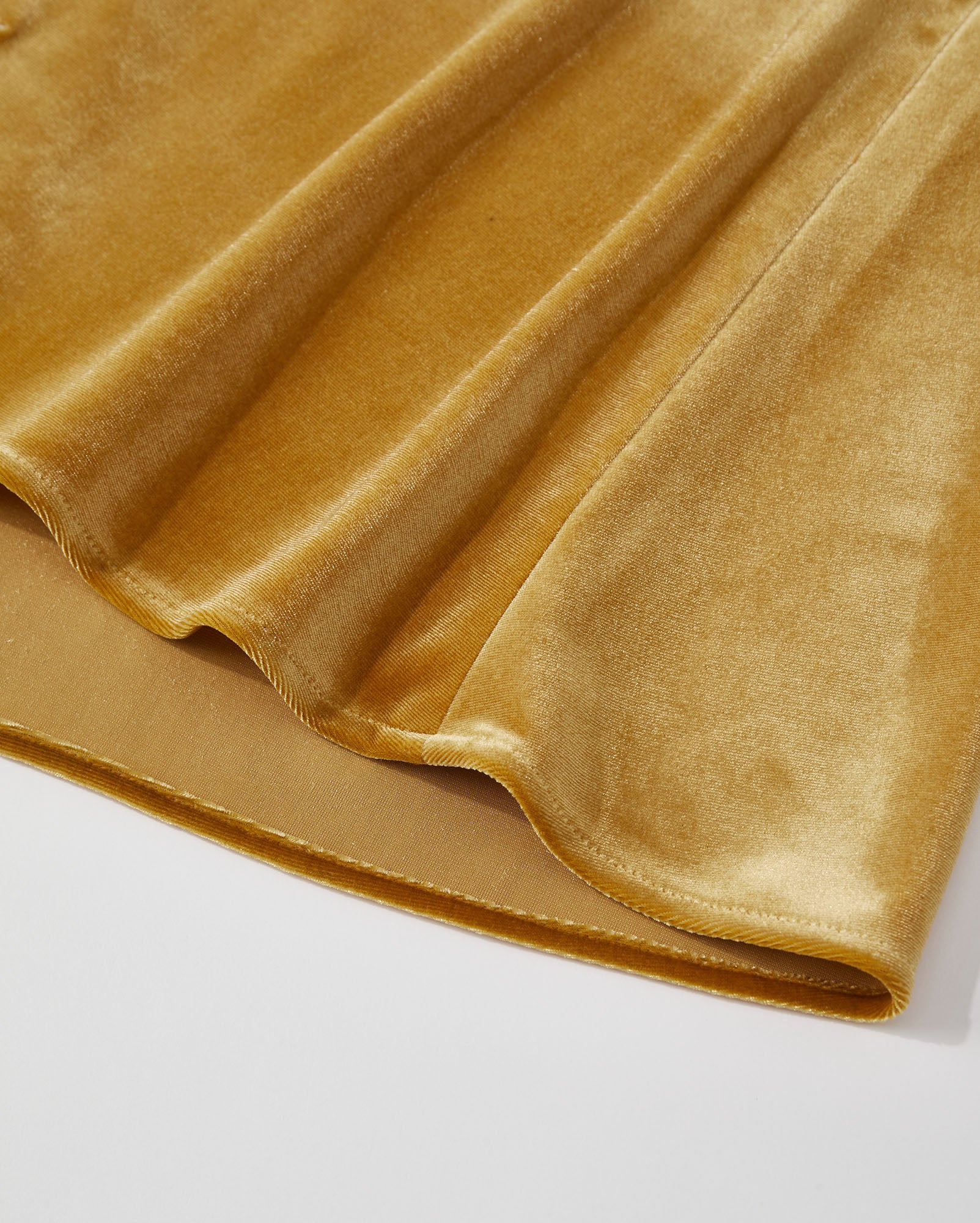 Butterfly Embroidered Velvet Fishtail Skirt Gold