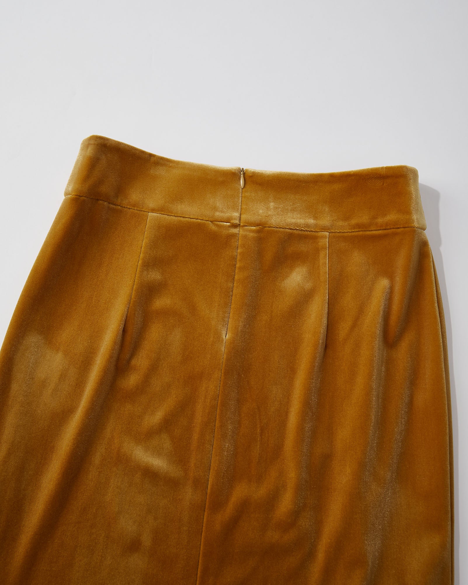 Butterfly Embroidered Velvet Fishtail Skirt Gold