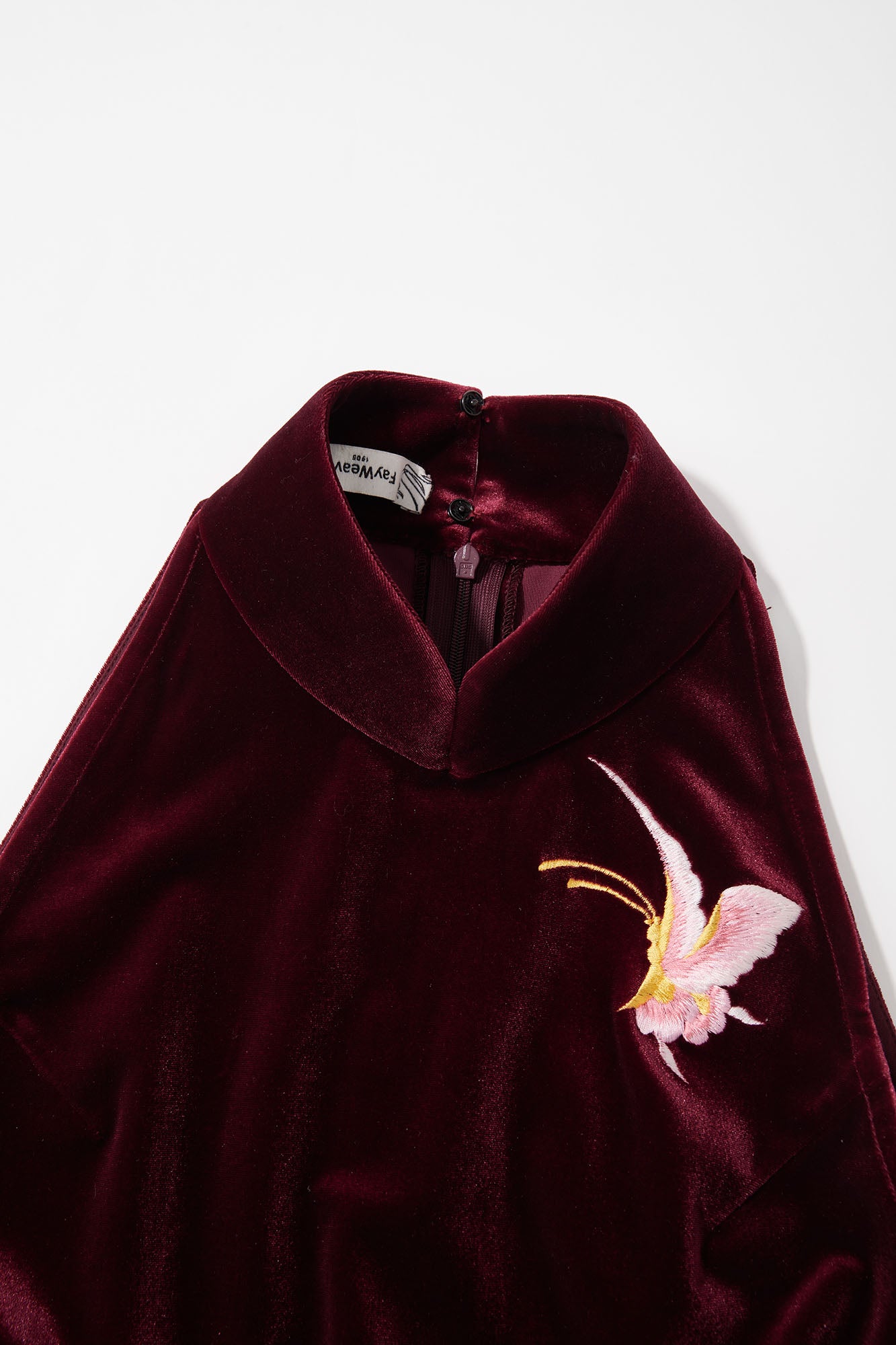 Butterfly Embroidered Halter-Neck Modern Qipao Red