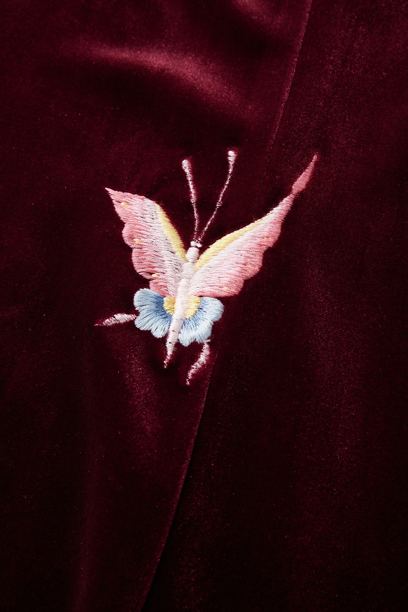 Butterfly Embroidered Halter-Neck Modern Qipao Red