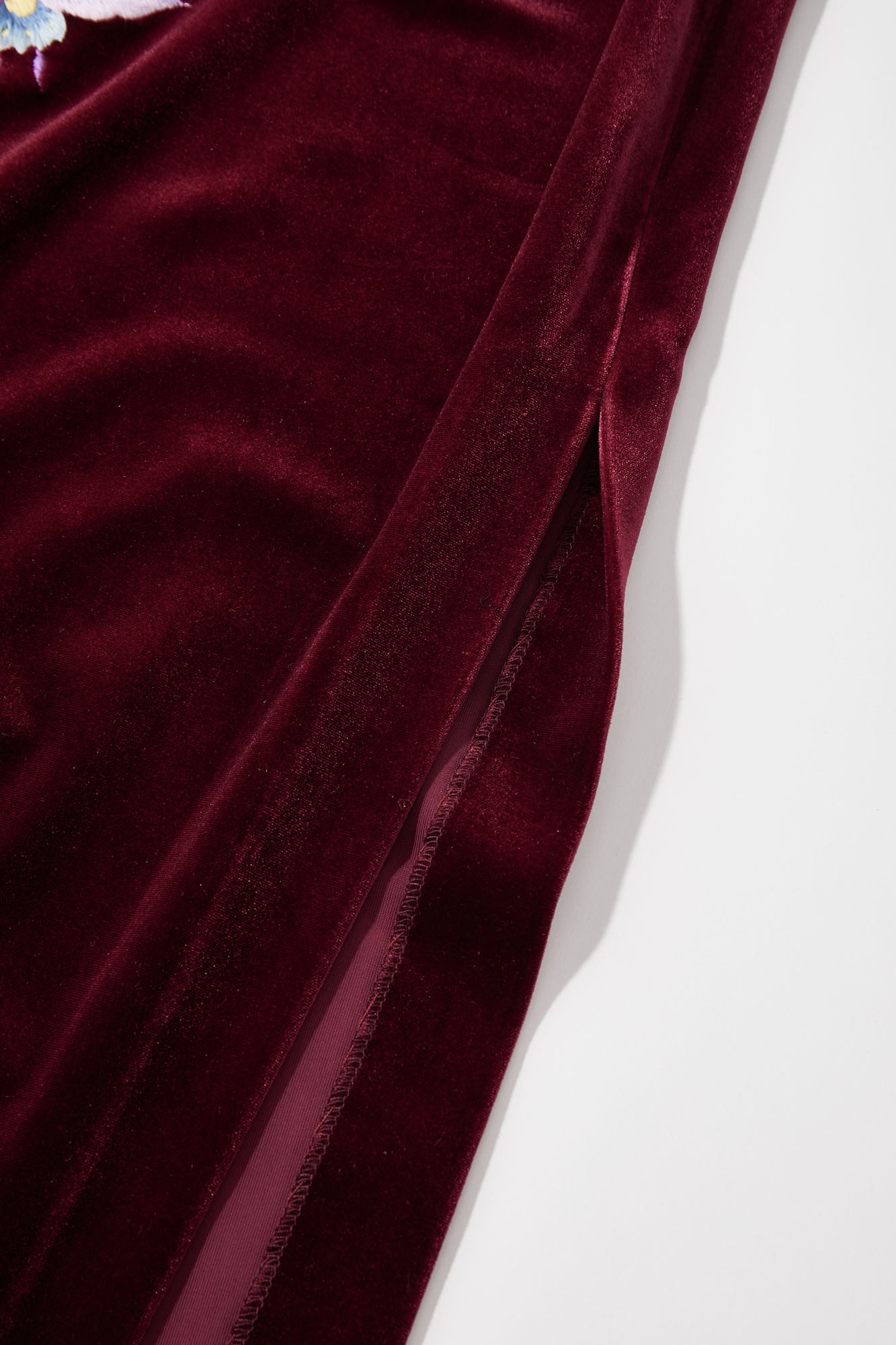 Butterfly Embroidered Halter-Neck Modern Qipao Red