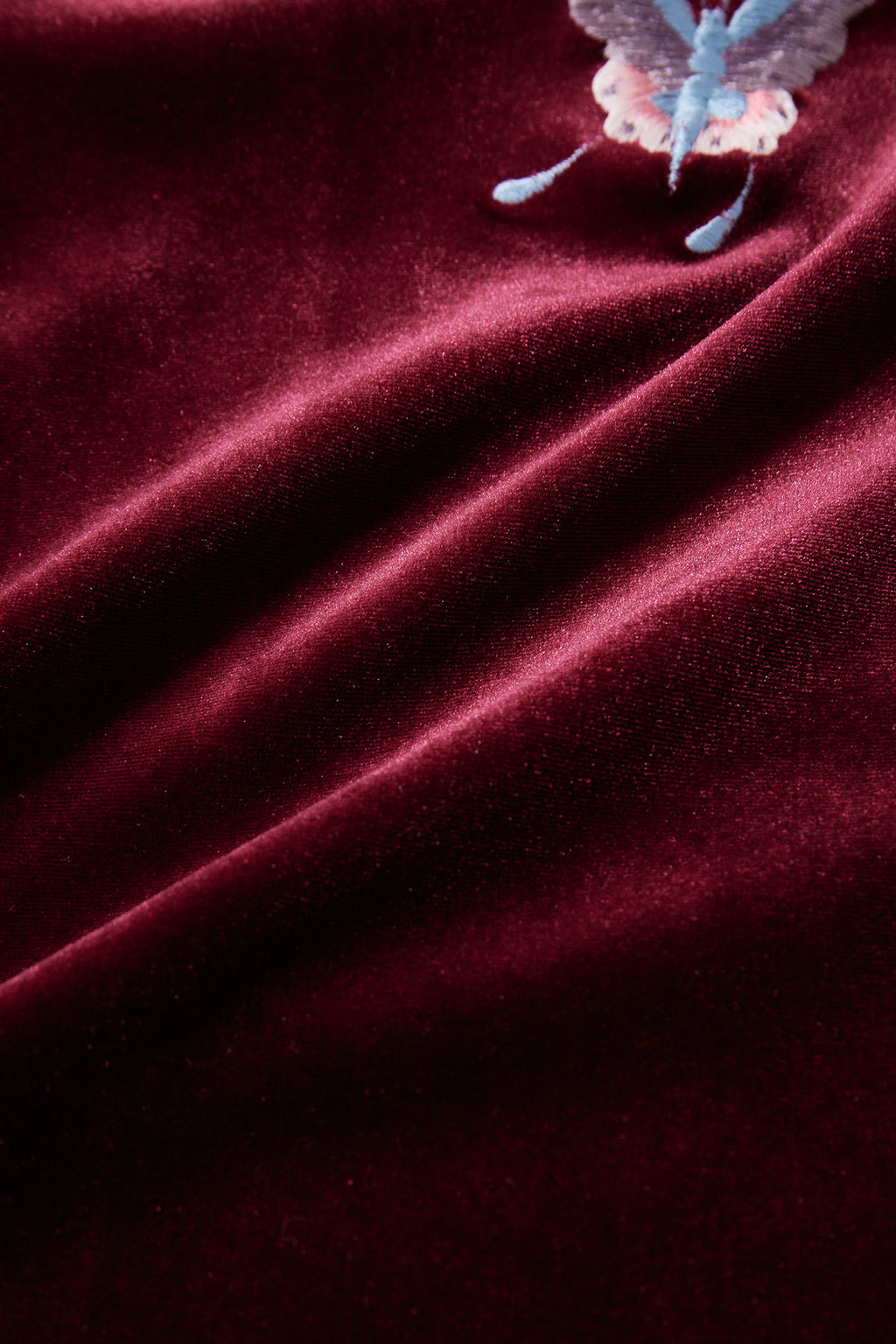 Butterfly Embroidered Halter-Neck Modern Qipao Red