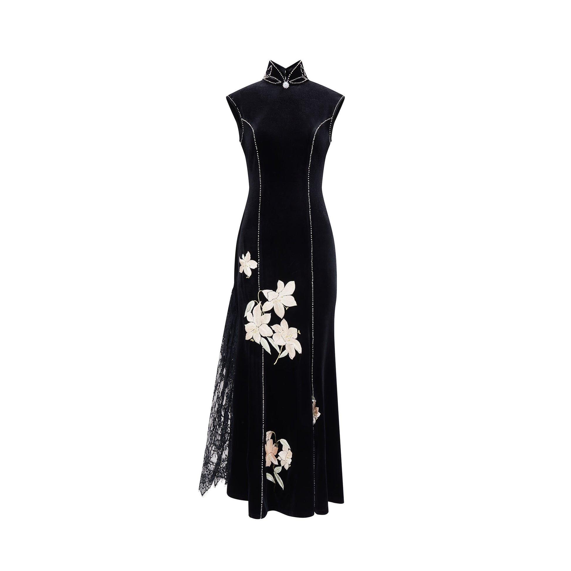 Butterfly Button Ribbon Short Qipao Dress