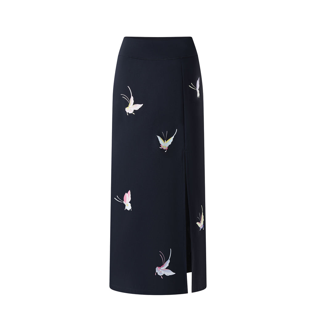 Butterfly Front-Slit Mid Skirt