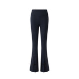 Butterfly Front-Slit Flared Pants with Chinese Knot Button