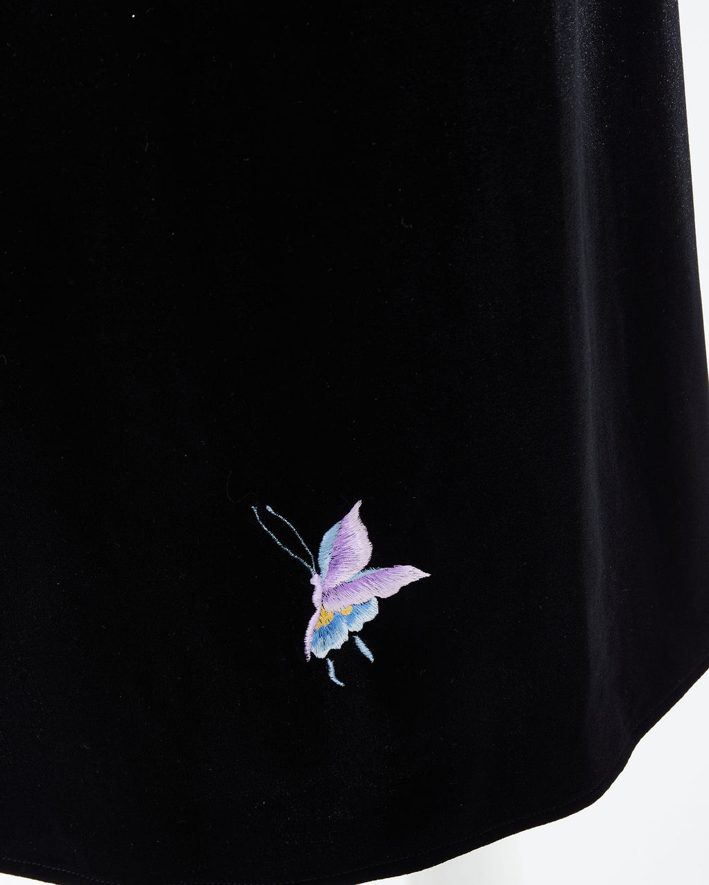 Colored Butterfly Embroidered Velvet Fishtail Skirt