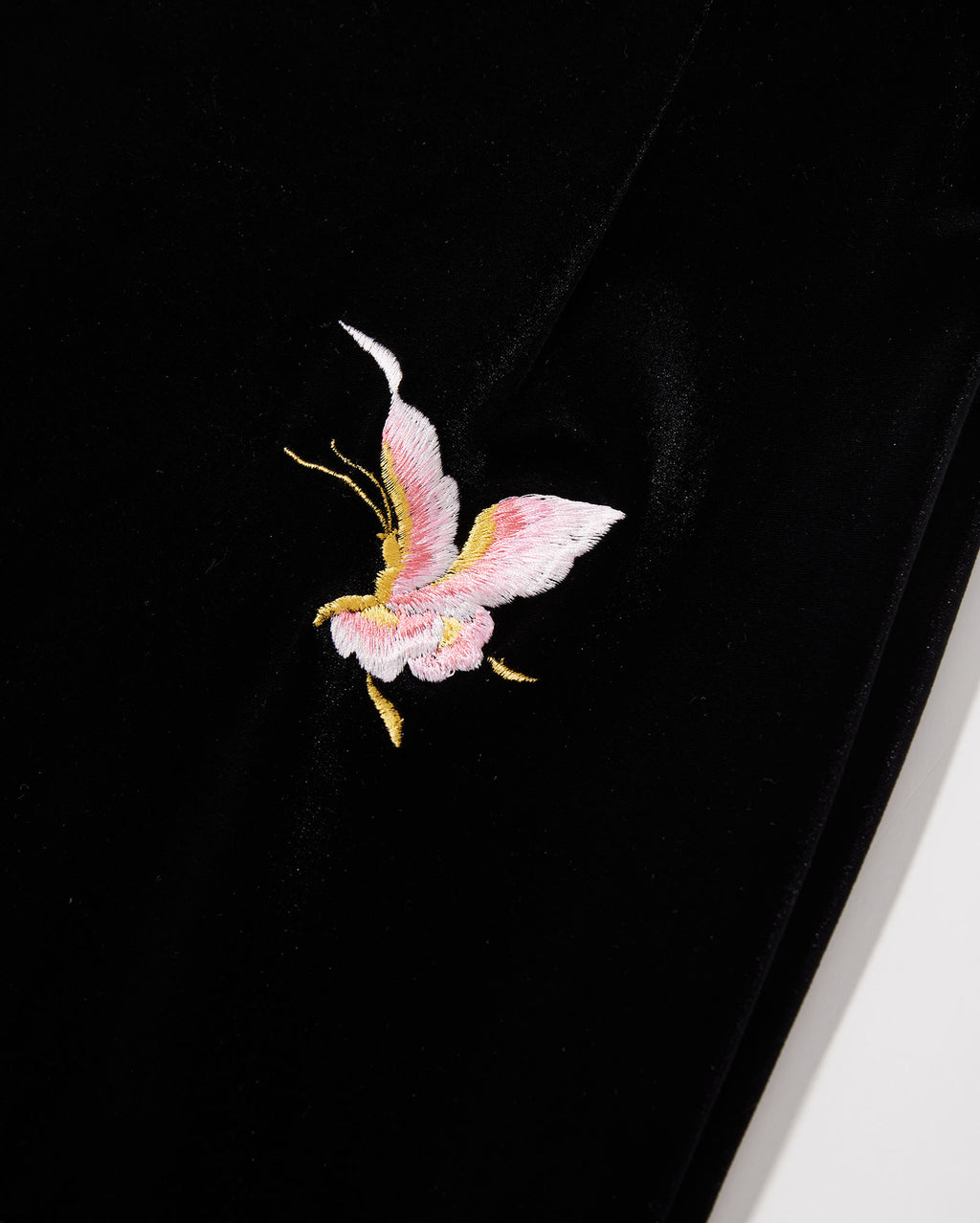 Colored Butterfly Embroidered Velvet Fishtail Skirt