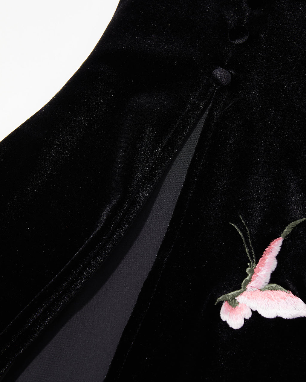 Colored Butterfly Embroidered Velvet Fishtail Skirt