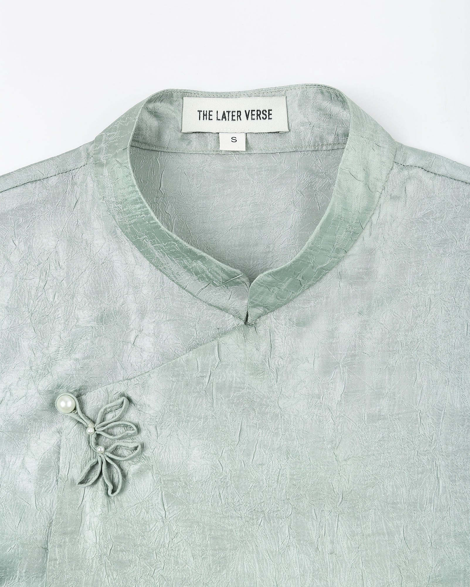 Leaf Button Strap Blouse