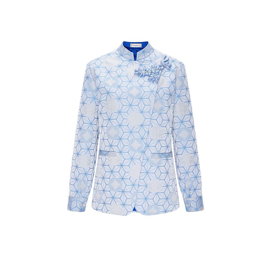 Dragon Slant Cut Flower Button Jacket